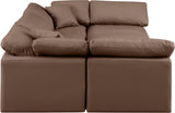 Indulge Brown Vegan Leather Modular Sectional 146Brown-Sec6C Meridian Furniture