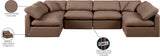 Indulge Brown Vegan Leather Modular Sectional 146Brown-Sec6D Meridian Furniture