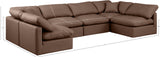 Indulge Brown Vegan Leather Modular Sectional 146Brown-Sec6D Meridian Furniture