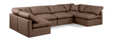 Indulge Brown Vegan Leather Modular Sectional 146Brown-Sec6D Meridian Furniture