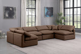 Indulge Brown Vegan Leather Modular Sectional 146Brown-Sec6D Meridian Furniture