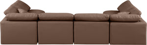 Indulge Brown Vegan Leather Modular Sectional 146Brown-Sec6D Meridian Furniture