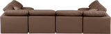 Indulge Brown Vegan Leather Modular Sectional 146Brown-Sec6D Meridian Furniture