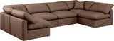 Indulge Brown Vegan Leather Modular Sectional 146Brown-Sec6D Meridian Furniture