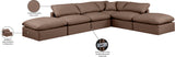 Indulge Brown Vegan Leather Modular Sectional 146Brown-Sec6E Meridian Furniture