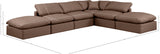 Indulge Brown Vegan Leather Modular Sectional 146Brown-Sec6E Meridian Furniture