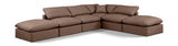 Indulge Brown Vegan Leather Modular Sectional 146Brown-Sec6E Meridian Furniture