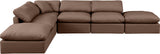 Indulge Brown Vegan Leather Modular Sectional 146Brown-Sec6E Meridian Furniture