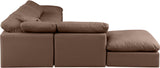 Indulge Brown Vegan Leather Modular Sectional 146Brown-Sec6E Meridian Furniture