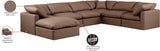 Indulge Brown Vegan Leather Modular Sectional 146Brown-Sec7A Meridian Furniture