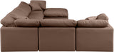 Indulge Brown Vegan Leather Modular Sectional 146Brown-Sec7A Meridian Furniture