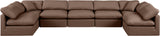 Indulge Brown Vegan Leather Modular Sectional 146Brown-Sec7B Meridian Furniture