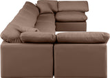 Indulge Brown Vegan Leather Modular Sectional 146Brown-Sec7B Meridian Furniture