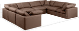 Indulge Brown Vegan Leather Modular Sectional 146Brown-Sec8A Meridian Furniture