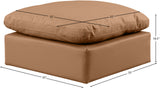 Indulge Cognac Vegan Leather Ottoman 146Cognac-Ott Meridian Furniture