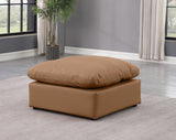 Indulge Cognac Vegan Leather Ottoman 146Cognac-Ott Meridian Furniture