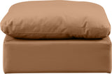 Indulge Cognac Vegan Leather Ottoman 146Cognac-Ott Meridian Furniture