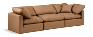 Indulge Cognac Vegan Leather Modular Sofa 146Cognac-S105 Meridian Furniture