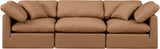 Indulge Cognac Vegan Leather Modular Sofa 146Cognac-S105 Meridian Furniture