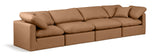 Indulge Cognac Vegan Leather Modular Sofa 146Cognac-S140 Meridian Furniture