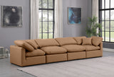 Indulge Cognac Vegan Leather Modular Sofa 146Cognac-S140 Meridian Furniture