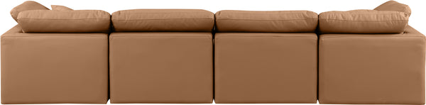 Indulge Cognac Vegan Leather Modular Sofa 146Cognac-S140 Meridian Furniture