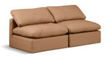 Indulge Cognac Vegan Leather Modular Sofa 146Cognac-S2 Meridian Furniture