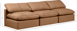 Indulge Cognac Vegan Leather Modular Sofa 146Cognac-S3 Meridian Furniture