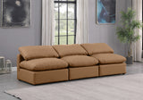 Indulge Cognac Vegan Leather Modular Sofa 146Cognac-S3 Meridian Furniture