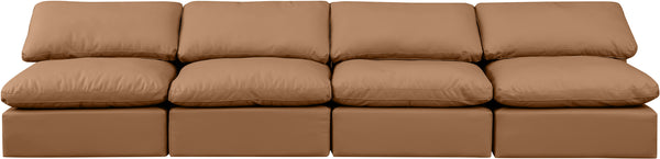 Indulge Cognac Vegan Leather Modular Sofa 146Cognac-S4 Meridian Furniture
