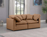 Indulge Cognac Vegan Leather Modular Sofa 146Cognac-S70 Meridian Furniture