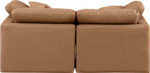 Indulge Cognac Vegan Leather Modular Sofa 146Cognac-S70 Meridian Furniture