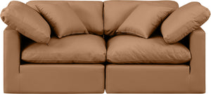 Indulge Cognac Vegan Leather Modular Sofa 146Cognac-S70 Meridian Furniture