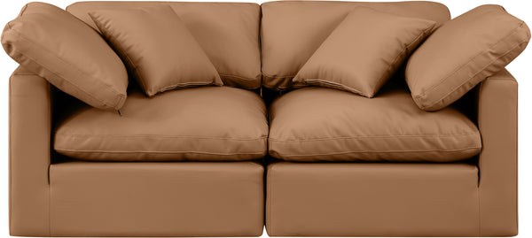 Indulge Cognac Vegan Leather Modular Sofa 146Cognac-S70 Meridian Furniture