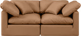 Indulge Cognac Vegan Leather Modular Sofa 146Cognac-S70 Meridian Furniture