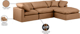 Indulge Cognac Vegan Leather Modular Sectional 146Cognac-Sec4A Meridian Furniture