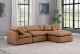 Indulge Cognac Vegan Leather Modular Sectional 146Cognac-Sec4A Meridian Furniture