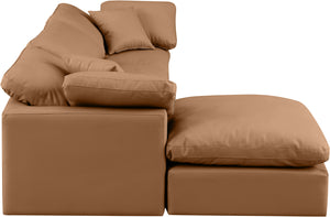 Indulge Cognac Vegan Leather Modular Sectional 146Cognac-Sec4A Meridian Furniture