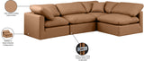 Indulge Cognac Vegan Leather Modular Sectional 146Cognac-Sec4B Meridian Furniture