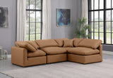 Indulge Cognac Vegan Leather Modular Sectional 146Cognac-Sec4B Meridian Furniture