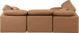 Indulge Cognac Vegan Leather Modular Sectional 146Cognac-Sec4B Meridian Furniture