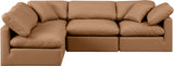 Indulge Cognac Vegan Leather Modular Sectional 146Cognac-Sec4B Meridian Furniture