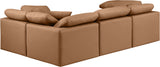 Indulge Cognac Vegan Leather Modular Sectional 146Cognac-Sec4C Meridian Furniture