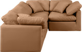 Indulge Cognac Vegan Leather Modular Sectional 146Cognac-Sec4C Meridian Furniture