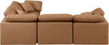 Indulge Cognac Vegan Leather Modular Sectional 146Cognac-Sec4C Meridian Furniture