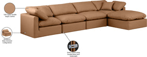 Indulge Cognac Vegan Leather Modular Sectional 146Cognac-Sec5A Meridian Furniture