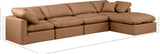 Indulge Cognac Vegan Leather Modular Sectional 146Cognac-Sec5A Meridian Furniture