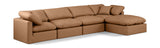 Indulge Cognac Vegan Leather Modular Sectional 146Cognac-Sec5A Meridian Furniture