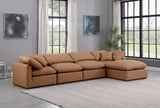 Indulge Cognac Vegan Leather Modular Sectional 146Cognac-Sec5A Meridian Furniture