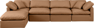 Indulge Cognac Vegan Leather Modular Sectional 146Cognac-Sec5A Meridian Furniture